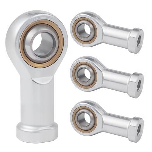 4Pcs Cuscinetto Articolato Snodato Cuscinetti Sferici Filettato Auto-Lubrificante Asta Fine Cuscinetto Sferico Stelo Filettatura Femmina Filettatura Estremità (M12)