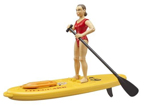 bruder 62785 - Salvagente bworld con Stand up Paddle, bagnino, tavola da paddle, giocattolo acquatico