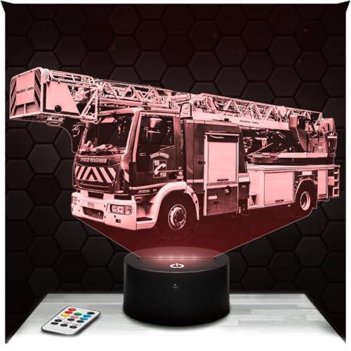 Lampephoto.fr - Lampada 3D Camion Dei Pompieri Francesi Vigile Del Fuoco, Idea Regalo Decorazione Pompiere Lampada Decorazione Ufficio Salotto Uomo Idea Regalo Fan Camion Dei Pompieri, Led TOP