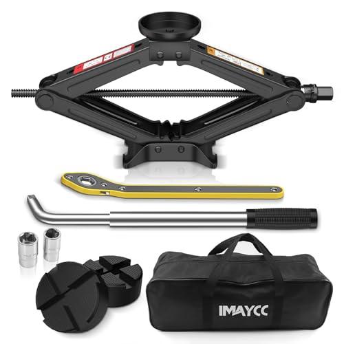 IMAYCC Cric Per Auto 2.5T/2500kg, Cric Auto Con Universale Tampone In Gomma, Portatile Per Auto Con Chiave Per Dadi Ruota,Kit Emergenza Auto Per Auto,Ideale Per La Manutenzione e La Riparazione