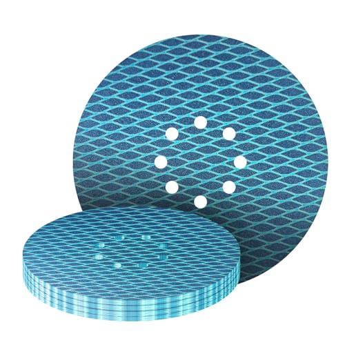 GZKTY 20 Pezzi 225mm Carta Vetrata, Dischi Abrasivi 225mm, 8 Fori Grana 120 Forma Diamante Pastiglie Di Levigatura, Per Cartongesso Parete e Levigatrice a Soffitto
