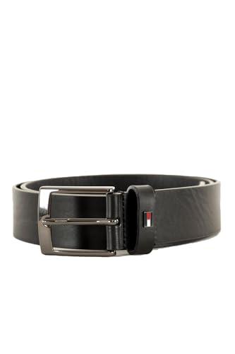 Tommy Hilfiger Uomo Cintura Adan New Leather con Bandiera in Pelle, Nero (Black), 80 cm