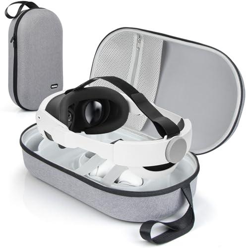 Pulchra VR Custodia per il trasporto Compatibile con accessori Meta Quest 3/2, Oculus Quest 3/2, PICO4/4Pro, grandi custodie rigide, custodia da viaggio per la casa, grigio
