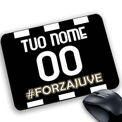Tappetino per il mouse personalizzabile con nome e numero prodotto compatibile per tifoso Bianconero Stile maglia a strisce bianconera (13)