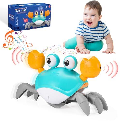 iKidiki Granchio Che Cammina Neonato, Giochi Bambini 1 2 3 4 Anni Granchio Tummy Time Giocattoli Bambino 1 2 3 4 Anni Giochi Neonato 3-6-9 Mesi Regalo Bambino 1 2 3 4 Anni Giochi Educativi 1-4 Anni