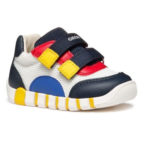 Geox B IUPIDOO Boy C, Scarpe da Ginnastica, White/Navy, 25 EU