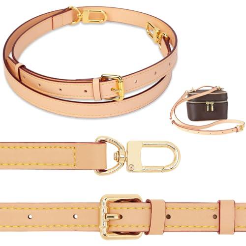 ZKGYUS Tracolla per Borsa, Cinghie di Ricambio Sostituzione Cinghia di Spalla per Borse e Borsette, Regolabile,PU, Applicabile a Speedy 30, Delightful, Nano Noe, ECC（1,5 cm, oro chiaro