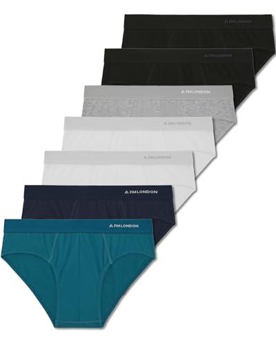 FM London Confezione da 7 Boxer Uomo, Senza Etichette - Mutande Uomo Ricche in Cotone - Boxer da Uomo Traspiranti, Morbidi ed Elastici, Multicolore, M