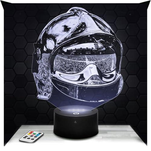 Lampephoto.fr - Lampada 3D Casco Pompieri Decorazione Soldato Del Fuoco 18. Idea Regalo Uomo oggetto Casco Pompieri Luce Notturna Adulto Decorazione CamerA. NatalE. Regalo Uomo Originale, Gadget TOP