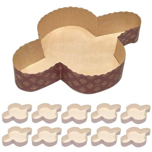 FAH - Stampo per Colomba (10pz - 1 Kg) - Forme per Colomba in Carta di Pura Cellulosa in Microonda Ideale per l’uso in Forno, Monouso ad Alta Densità, Resistente al Calore 200°C