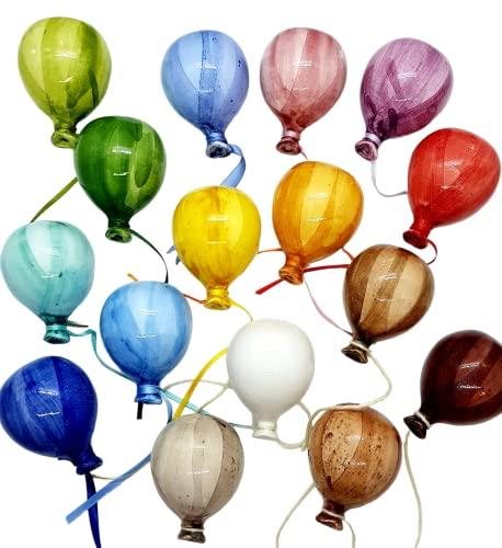 Set di 16 Palloncini Decorati a mano Le Ceramiche del Castello Nina Palomba Made in Italy Dimensioni 8 x 4.5 centimetri