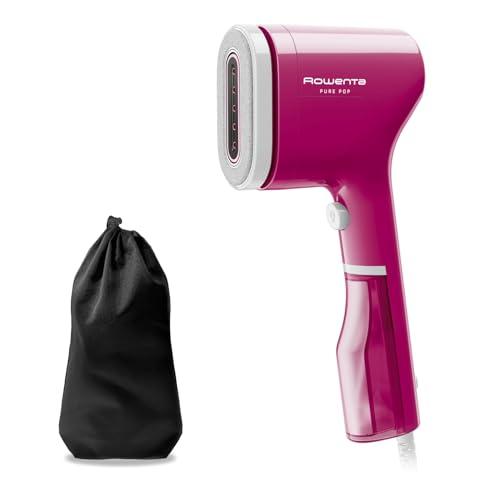Rowenta Pure Pop, Ferro da Stiro Verticale Portatile a Vapore, Utile per Stirare e Igienizzare i Tuoi Capi, con Sistema Reversibile Levapelucchi, Riscaldamento Rapido, Potenza 1300W,Colore Pink,DR2023