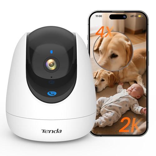 Tenda CP3 Pro Telecamera Wi-Fi Interno, 360° 2K Videocamera di Sorveglianza, Webcam di Sicurezza per Bambini/Anziani/Cani, Visione Notturna, Chiamata con un tocco, Audio Bidirezionale, Wi-Fi 6