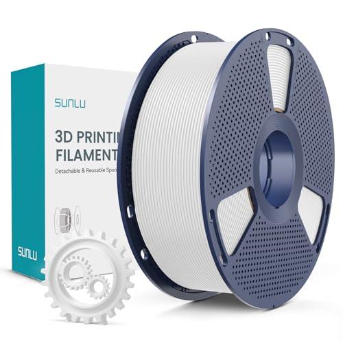 SUNLU PLA+ Filamento 1,75mm, Maggiore Durata e alta Resistenza, Filamento per Stampante 3D PLA Plus per Stampanti 3D FDM, Bobina da 1KG, pla+ Bianco