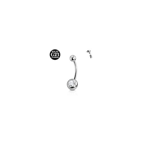AceFun Piercing ombelico in titanio solido,filo 14mm anelli piercing titanio ombelico 14G gioielli Piercing ombelico Argento anelli per ombelico gioielli Piercing ombelico per donne uomini