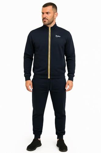 GX GARGIX TUTA UOMO INVERNALE FELPATA CALDA PIGIAMA SPORT PANTALONI FELPA CON ZIP (IT, Testo, L, Regular, Regular, Tuta-SSW/SimoneNavy)