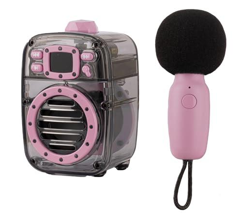 Altoparlante Cassa Wireless Karaoke Rosa con Microfono, Bluetooth 10 Watt, Display a Colori, Batteria 2000 mAh