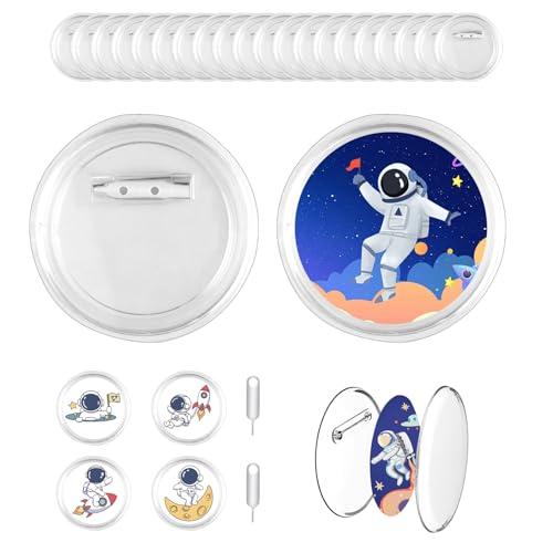 20 Pz Spille Personalizzate, Spille Personalizzabili per Bambini, Spille Fai Da Te, Spilla Distintivo Vuoto, Bottoni Badge Trasparenti, Spille Spillette Rotonde per Decorazione Artigianato, Ø 60 mm
