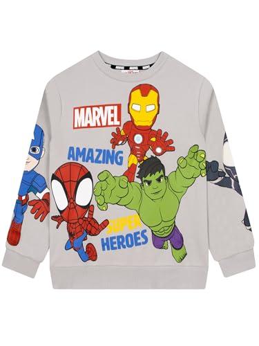 Marvel Spidey And His Amazing Friends Felpa Bambino, Abbigliamento Supereroi Bambini, Maglione Bimbo Spidey Grigio 4-5 Anni
