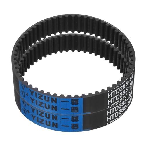 QUARKZMAN 2pz Cinghia di Distribuzione in Gomma HTD-5M 57 Denti, Cinghia Dentata Lunghezza Passo 285mm x Larghezza 15mm x Altezza 3,6mm, Cinghia di Distribuzione a Ciclo Chiuso Pulegge
