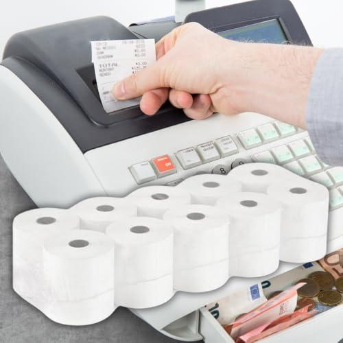 10 Rotoli Cassa 57x30 Termica Fiscale, Confezione da dieci Registratore Cassa 57x30 OMOLOGATI per Registratore di Cassa Fiscale, Rotolini Cassa Carta Termica per Scontrini Fiscali (10 Rotoli)