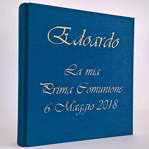 Album fotografico in tela di lino con FRASE DEDICA INCISA E PERSONALIZZABILE A TUO PIACIMENTO regalo originale Prima Comunione, battesimo, matrimonio, nascita, cresima, compleanno