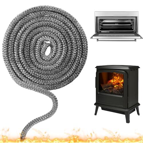 Guarnizione Stufa a Pellet 14 mm x 2.5 m Guarnizione Stufa a Legna Guarnizione Camino in Fibra di Vetro Guarnizione Vetro Stufa a Pellet per Caminetto Stufe Porta del Forno (Φ14mm x 2.5m)