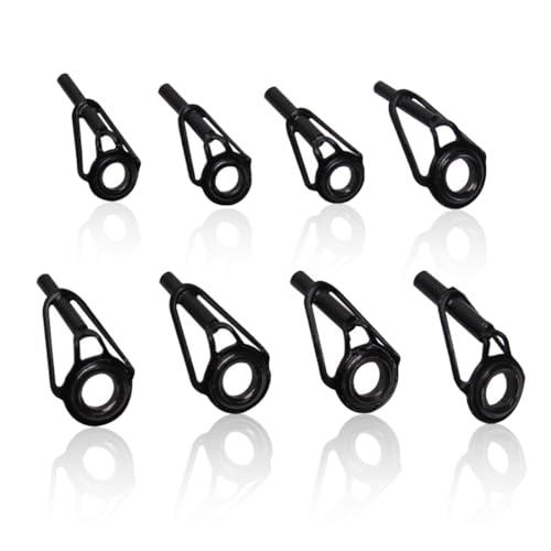 EIHI 8 Pezzi Cimino Canna da Pesca Ricambio, Anelli di Guida di Pesca di Ricambio in Ceramica in Acciaio Inox Acciaio Inossidabile Anelli Spinning Canna da Pesca Kit,Pesca Accessori