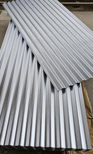 10PZ Lamiera Zincata Ondulata, 200x90 cm, Spessore 0,25 mm, per Copertura Tetti e Pareti