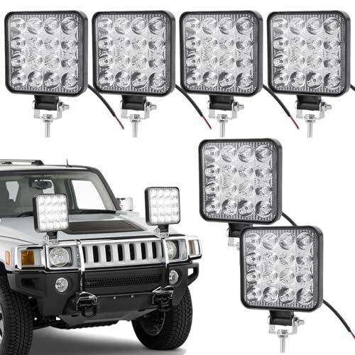GBKDQQ LED Faro da Lavoro: 6PCS 12V 48W Luce di Lavoro, Faro Offroad, per Auto, SUV, Camion, Trattore (colore luce bianca)