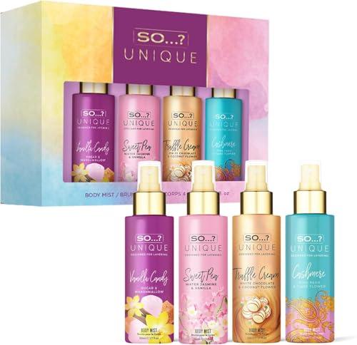 So…? Unique Grande Womens Mini Mist Gift Set, Body Mist Fragrance Spray (4x50ml)