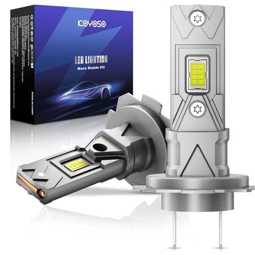 KOYOSO H7 LED 100W 22000LM Lampada 6500K 1:1 Mini Design，Lampadina Led H7 Plug and Play, Confezione da 2