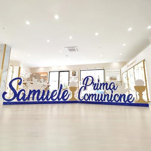 NOME SCRITTA PAROLA in polistirolo personalizzabile prima comunione, Colomba e Ostia, Calice Possibilità di scelta tra una vasta gamma di colori in fase di personalizzazione