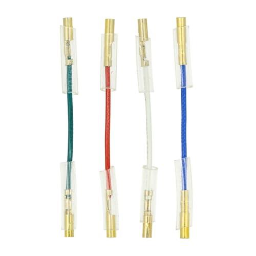 THAKKER HLW-01G - 4 Cavi headshell codificati per Colore | Cavi in Rame Puro | privi di Ossigeno (6N-OFC: 99,9999%) | capicorda placcati in Oro | Lunghezza 40 mm