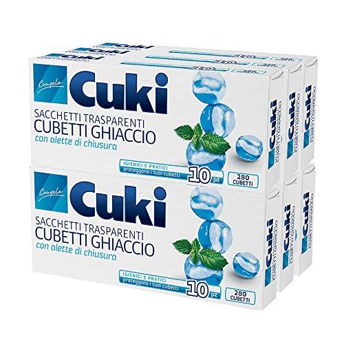 Cuki Sacchetti Ghiaccio, 280 Cubetti, 6 Confezione da 10 Pezzi, Plastica