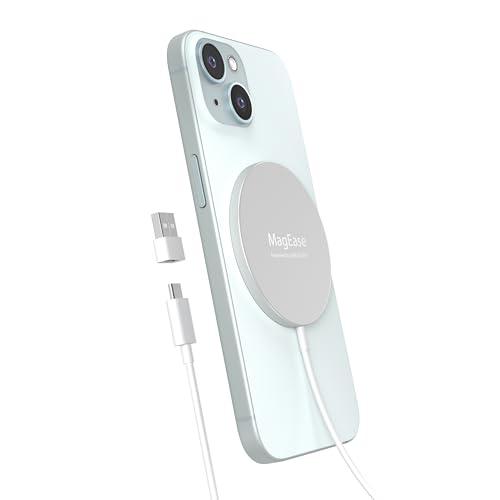 Caricatore Wireless Magnetico 2 in 1 – Design Ultra Sottile in Lega di Alluminio Compatibile con iPhone 16/15/14/13/12 (tutti i modelli) e AirPods 4/3/2/Pro