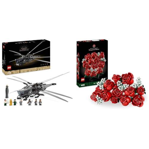 LEGO Icons Dune Atreides Ornitottero Reale, Idee Regalo Donna, Uomo, Lei, Lui & Icons Bouquet di Rose, Set di Fiori Finti da Costruire, Hobby Creativi, Decorazione per Casa