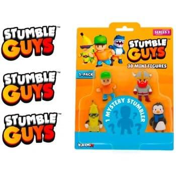 Stumble Guys Serie 3, Set di 3 Mini Figurine da Collezione con Personaggio Misterioso, Giocattoli d'Azione
