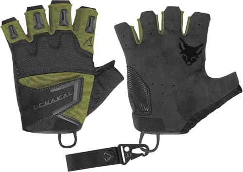 ACE Schakal Guanti senza dita - Guanti tattici senza dita - per paintball e tiro sportivo - Olivo - L