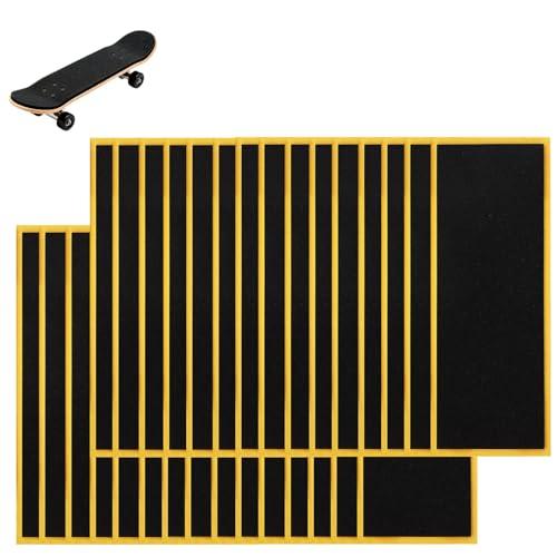 Sinbana 30pz PRO Nastro Grip Fingerboard, 110x38mm Strisce Antiscivolo in Schiuma per Fingerboard Skateboards Adesivi con Forte Aderenza Nastro in Schiuma per Giochi Skateboard da Dito (Nero)