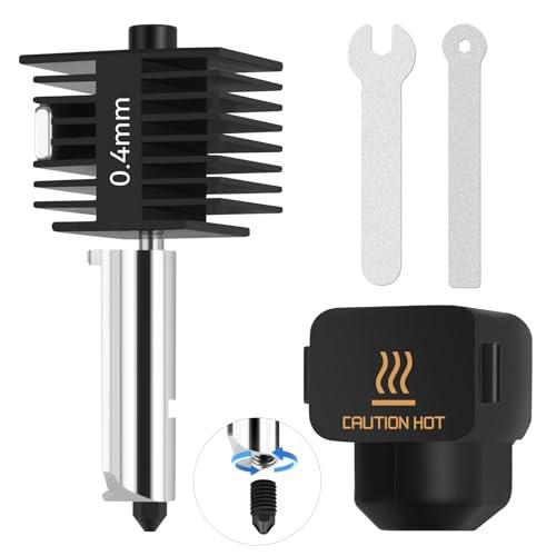 A1 Mini Hotend 0.4mm Fast Speed&High Temp con Scanalatura e Chiavi Ugello in Hardened Steel+Blocco Chrome Plated Brass+Calza in Silicone Compatible with Bambu Lab A1&A1 Mini Stampanti 3D