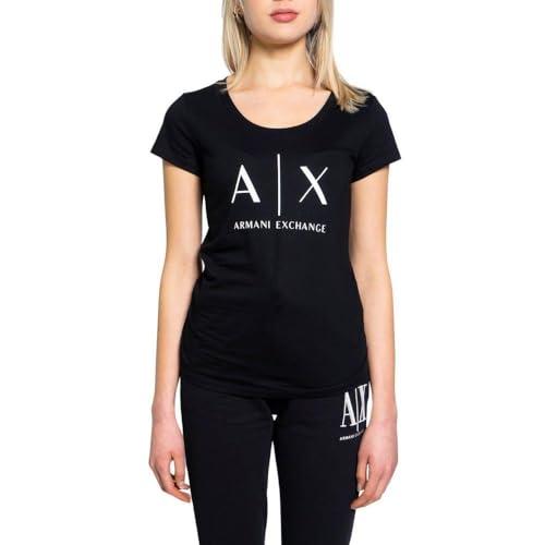 Armani Exchange Logo Ss Maglietta a Maniche Corte, Donna, Nero, XL