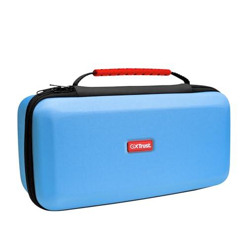 GXTrust 1252B Custodia XL Nintendo Switch 2, Cover Protettiva Anti-Graffio con Design Antiurto, Manico, Porta Nintendo Switch con Tasche per Accessori, 4 Joycon e 12 Giochi, Blu