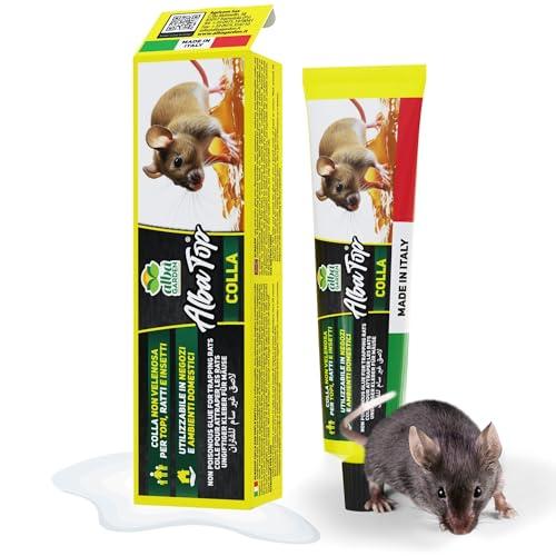 Albagarden – Colla per Topi Extra Forte, Atossica e Inodore - Colla topicida per Trappola Adesiva per Roditori, Scarafaggi e Insetti Striscianti - Senza Veleno - 135 gr