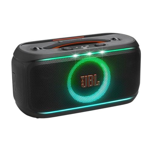 JBL PartyBox On-the-Go 2 Diffusore Party Wireless con Microfono, Gioco di Luci Dinamico, 15 Ore di Autonomia, Resistenza IPX4, JBL Pro Sound e Connessione Multi-speaker Auracast, Nero