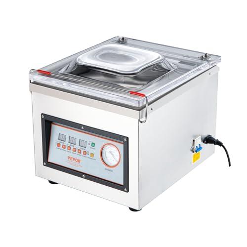 VEVOR Macchina sottovuoto a camera 320W confezionatrice sottovuoto dimensioni compatte 320mm in cucina domestica e per uso commerciale per alimenti umidi, carni, marinate