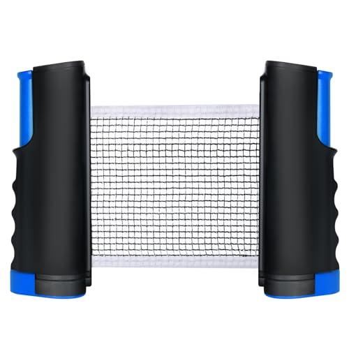 Flintronic Rete da Ping Pong, Retrattile da Ping Pong, Portatile Rete di Ricambio per Ping Pong per Tavolo da Ping Pong, Scrivania, Tavolo da Pranzo, può Essere Esteso a 170cm, Nero Blu