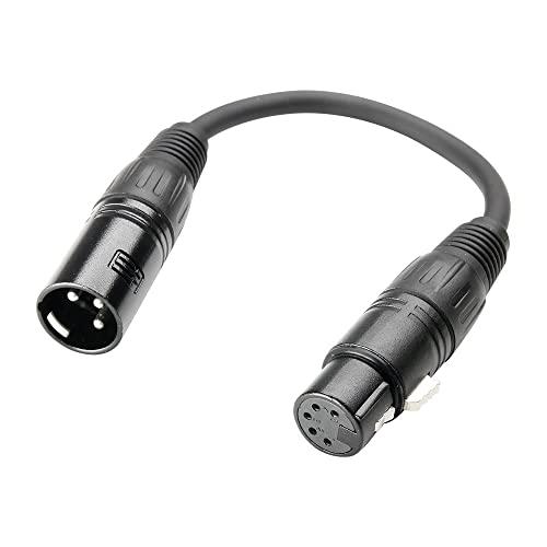 Adam Hall Cables 3 STAR DHM 0020 - Adattatore DMX XLR femmina 5 poli a XLR maschio 3 poli 0,2 m