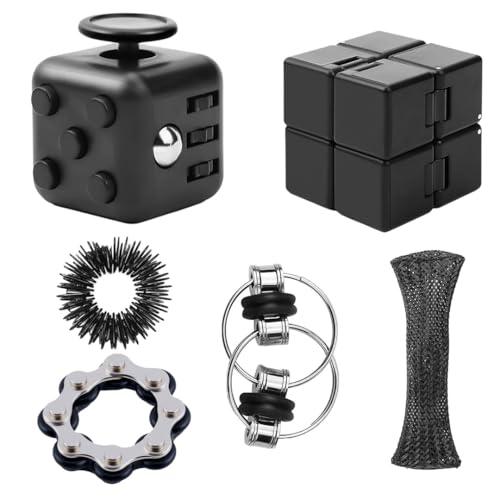Cubo Antistress 6Pcs Fidget Cube Fidget Toys Giocattolo Per Le Dita Cubo Anti-Stress Adulti Ansia Relief Giocattoli Con 6 Diverse Funzioni Fidget Pad Regalo Per Adulti e Bambini