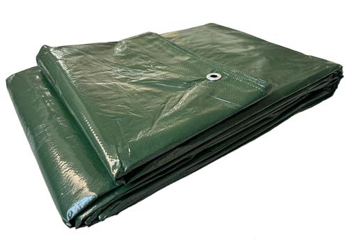 Telo Telone Occhiellato Antistrappo Impermeabile per coperture Polietilene Multiuso (4x4 metri, Verde 120 gr/mq)